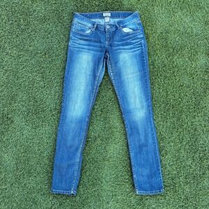 Y2K Mudd Women's 30x31 Slim Fit Jeans Medium Wash Denim Blue